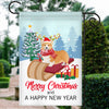 Dog Corgi Christmas Flag Merry Christmas and Happy New Year Welcome Gift for Dog Lovers Flag | Teecentury.com