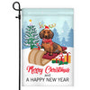 Dog Dachshund Christmas Flag Merry Christmas and Happy New Year Welcome Gift for Dog Lovers Flag | Teecentury.com