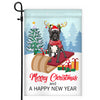 Dog French Bulldog Christmas Flag Merry Christmas and Happy New Year Welcome Gift for Dog Lovers Flag | Teecentury.com
