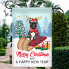 Dog French Bulldog Christmas Flag Merry Christmas and Happy New Year Welcome Gift for Dog Lovers Flag | Teecentury.com