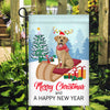 Dog Labrador Christmas Flag Merry Christmas and Happy New Year Welcome Gift for Dog Lovers Flag | Teecentury.com