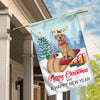 Dog Labrador Christmas Flag Merry Christmas and Happy New Year Welcome Gift for Dog Lovers Flag | Teecentury.com