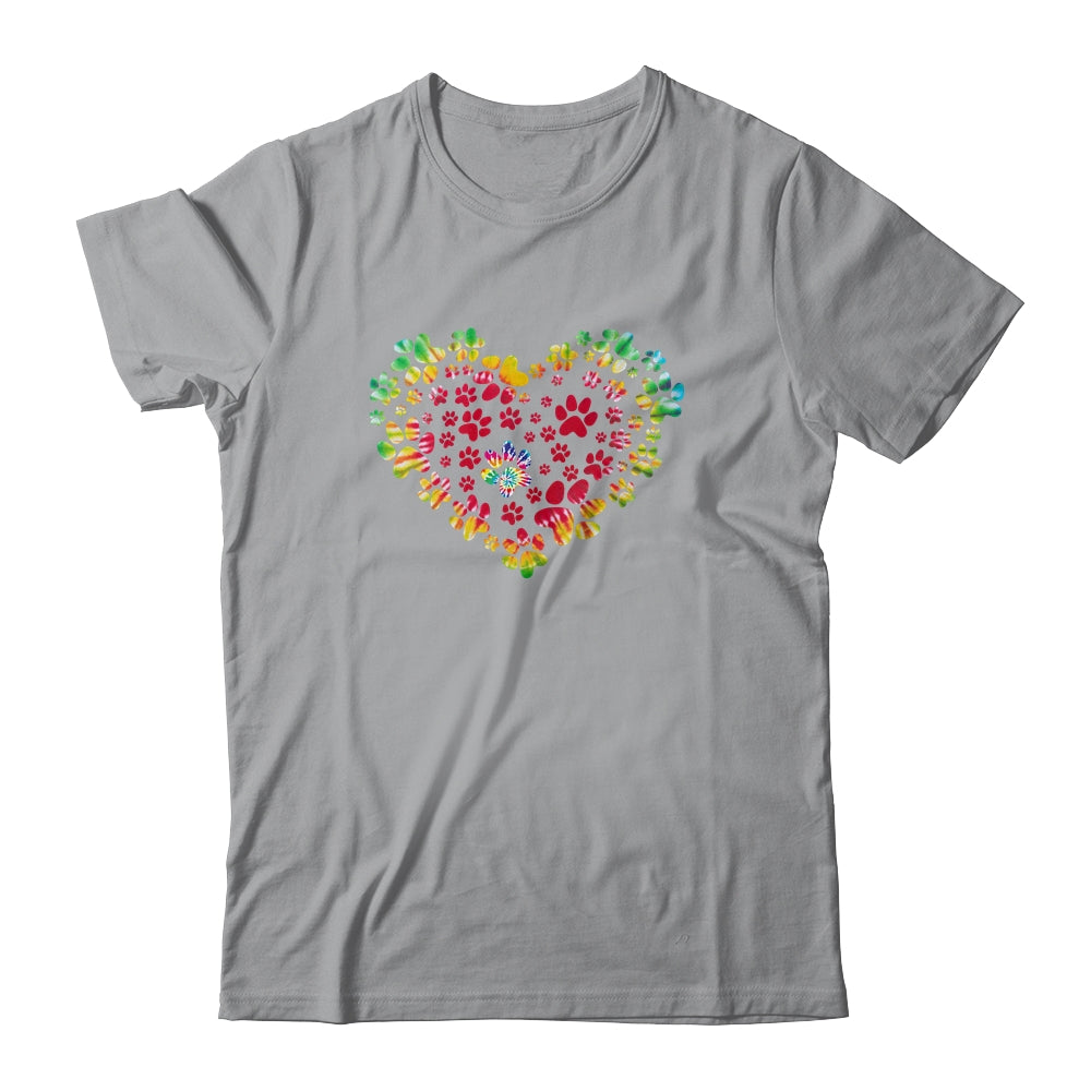 Dog Mom Dad Puppy Love Dogs Paw Print Heart Tie Dye Design T-Shirt & Tank Top | Teecentury.com