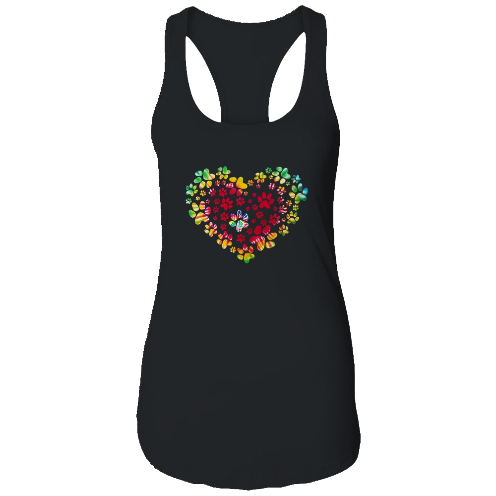 Dog Mom Dad Puppy Love Dogs Paw Print Heart Tie Dye Design T-Shirt & Tank Top | Teecentury.com