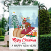 Dog Pitbull Christmas Flag Merry Christmas and Happy New Year Welcome Gift for Dog Lovers Flag | Teecentury.com