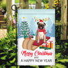 Dog Pug Christmas Flag Merry Christmas and Happy New Year Welcome Gift for Dog Lovers Flag | Teecentury.com