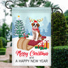Dog Saint Bernard Christmas Flag Merry Christmas and Happy New Year Welcome Gift for Dog Lovers Flag | Teecentury.com