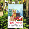 Dog Yorkie Christmas Flag Merry Christmas and Happy New Year Welcome Gift for Dog Lovers Flag | Teecentury.com