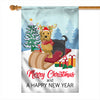 Dog Yorkie Christmas Flag Merry Christmas and Happy New Year Welcome Gift for Dog Lovers Flag | Teecentury.com