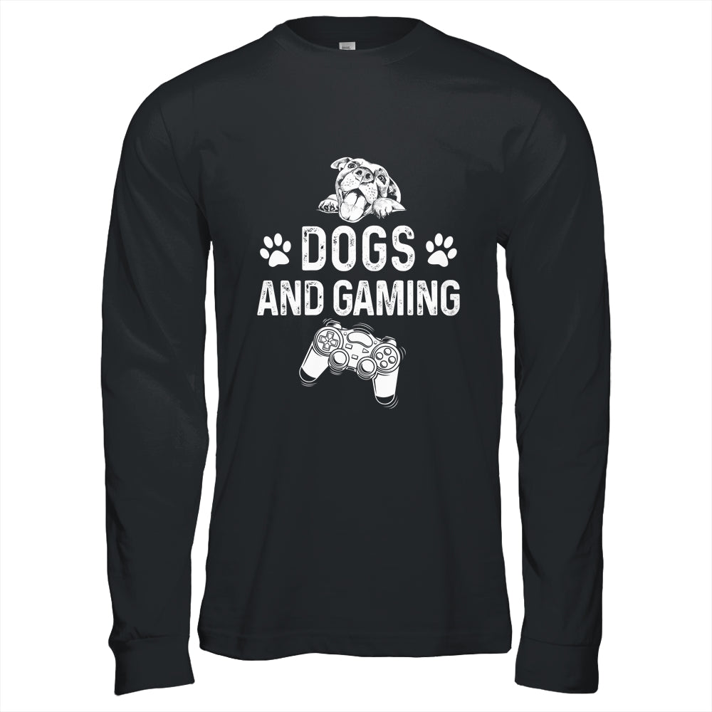 Dogs And Gaming Funny For Gamer Dog Lover Dog Mom Dad Shirt & Hoodie | teecentury