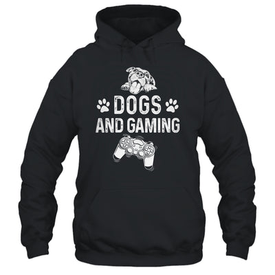 Dogs And Gaming Funny For Gamer Dog Lover Dog Mom Dad Shirt & Hoodie | teecentury