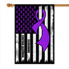 Domestic Violence Awareness America Flag Purple Ribbon Flag | Teecentury.com