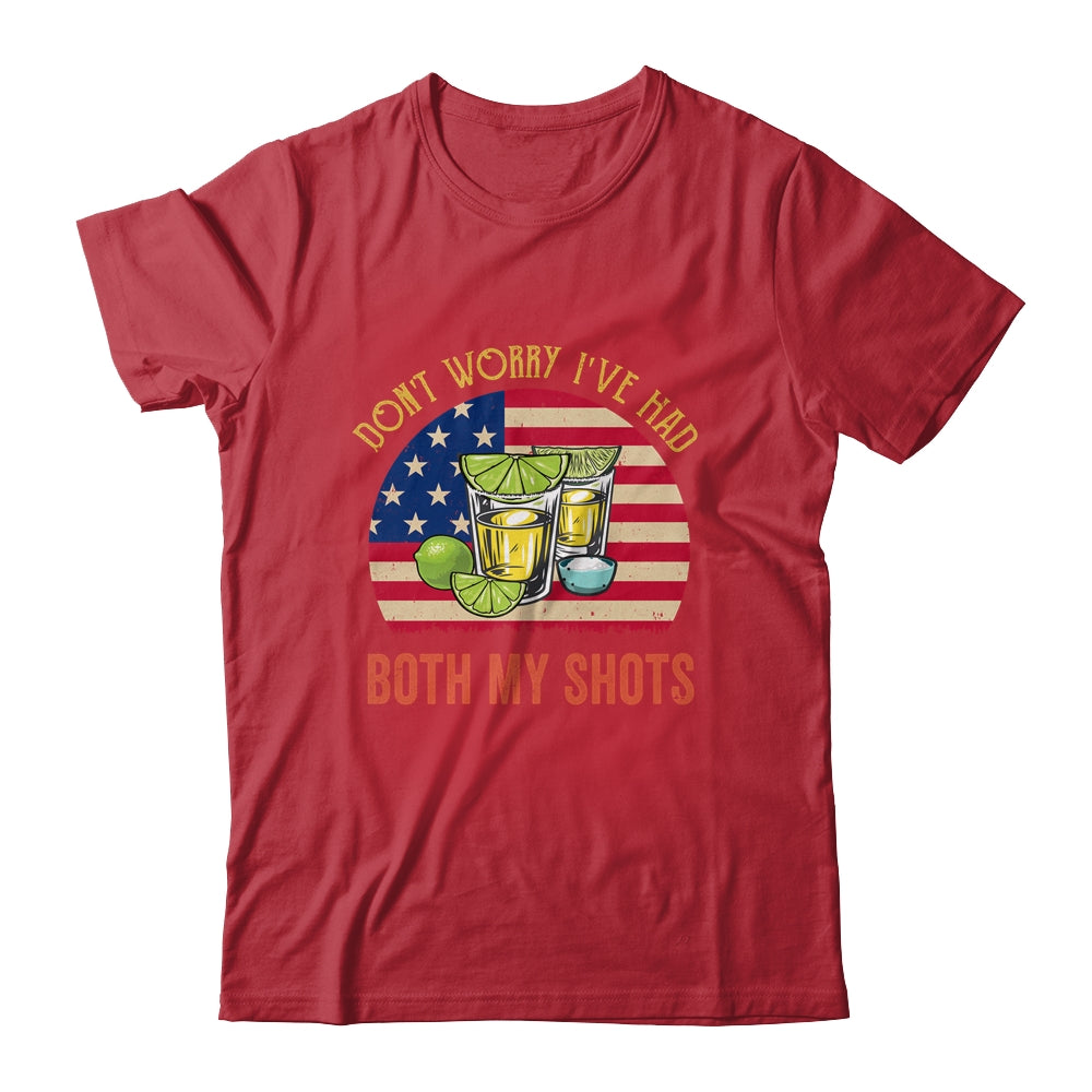 Don't Worry I've Had Both My Shots Funny American Flag T-Shirt & Tank Top | Teecentury.com