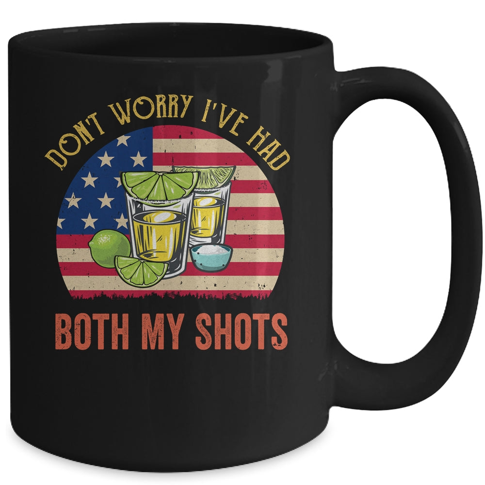 Don't Worry I've Had Both My Shots Funny American Flag Mug Coffee Mug | Teecentury.com