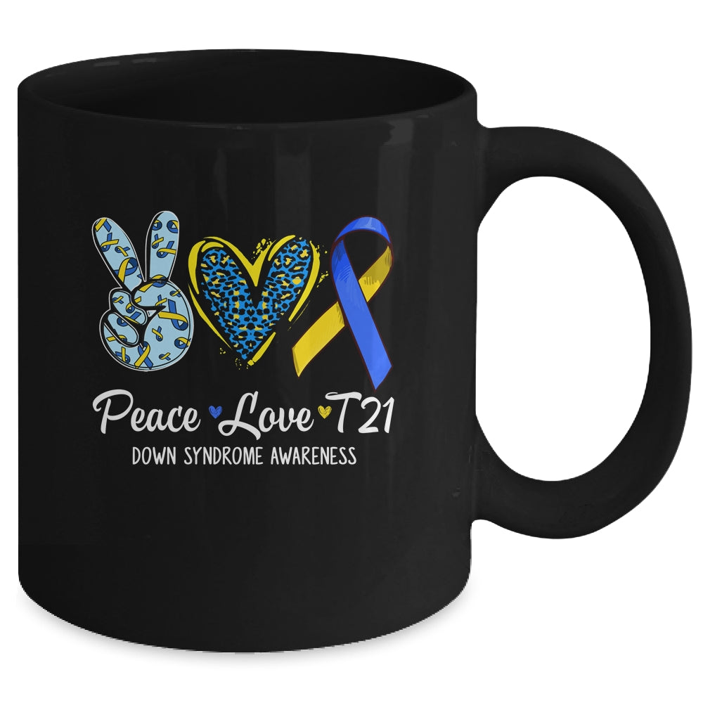 Down Syndrome Awareness Peace Love T21 WDSD Women Girls Mug | teecentury