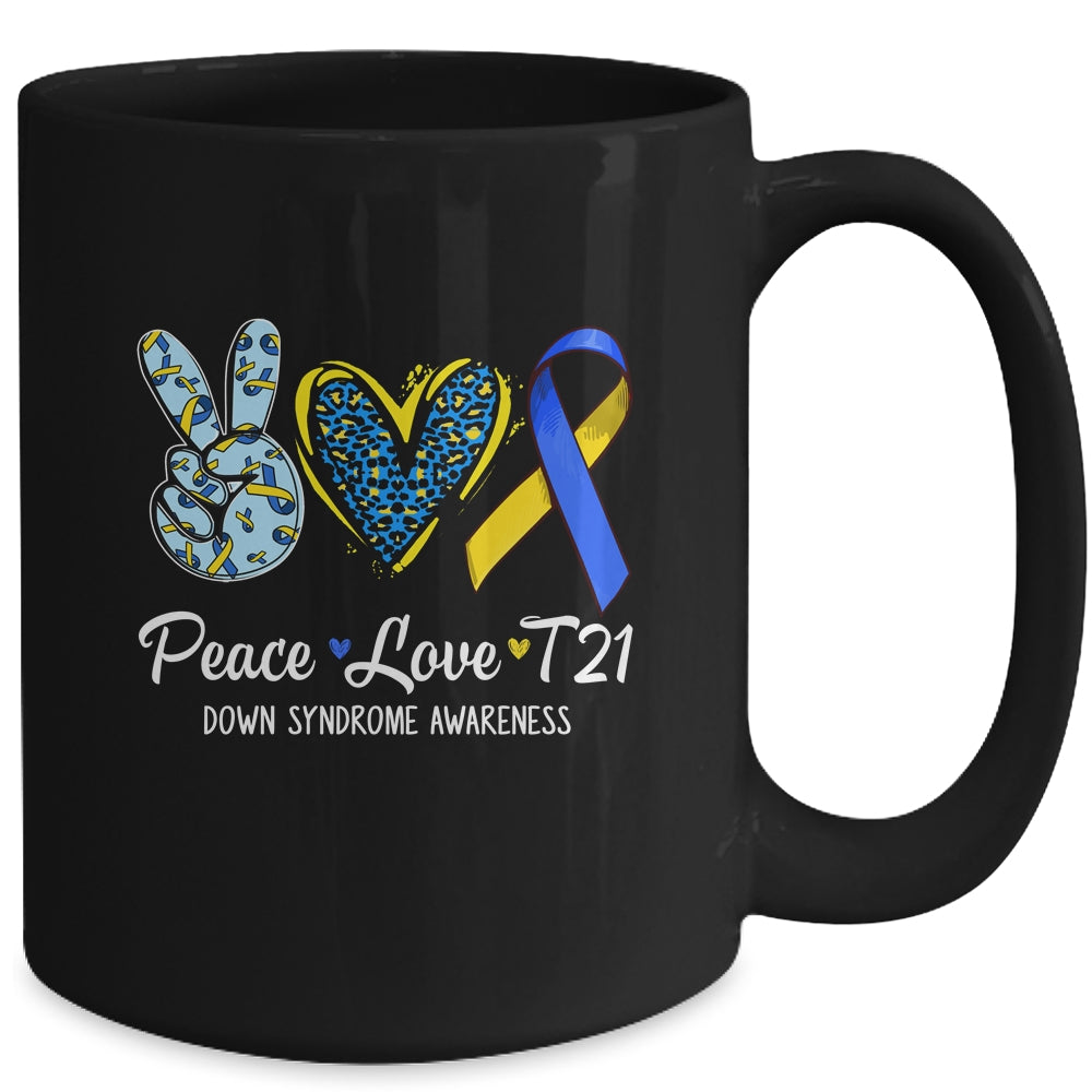 Down Syndrome Awareness Peace Love T21 WDSD Women Girls Mug | teecentury