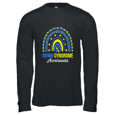 Down Syndrome Awareness Rainbow Yellow Blue Ribbon Shirt & Hoodie | teecentury
