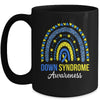 Down Syndrome Awareness Rainbow Yellow Blue Ribbon Mug | teecentury