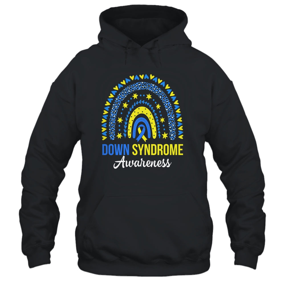Down Syndrome Awareness Rainbow Yellow Blue Ribbon Shirt & Hoodie | teecentury
