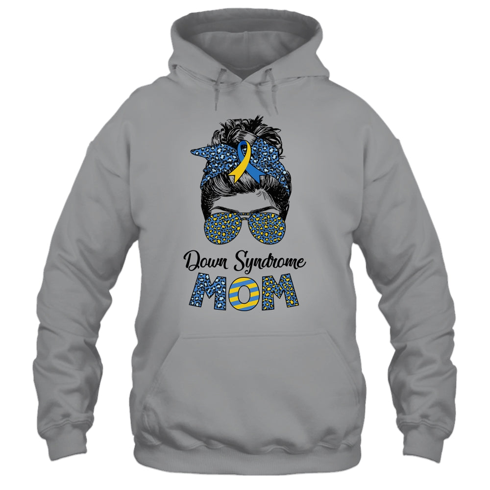 Down Syndrome Mom Awareness Mom Messy Bun Hair T-Shirt & Hoodie | Teecentury.com