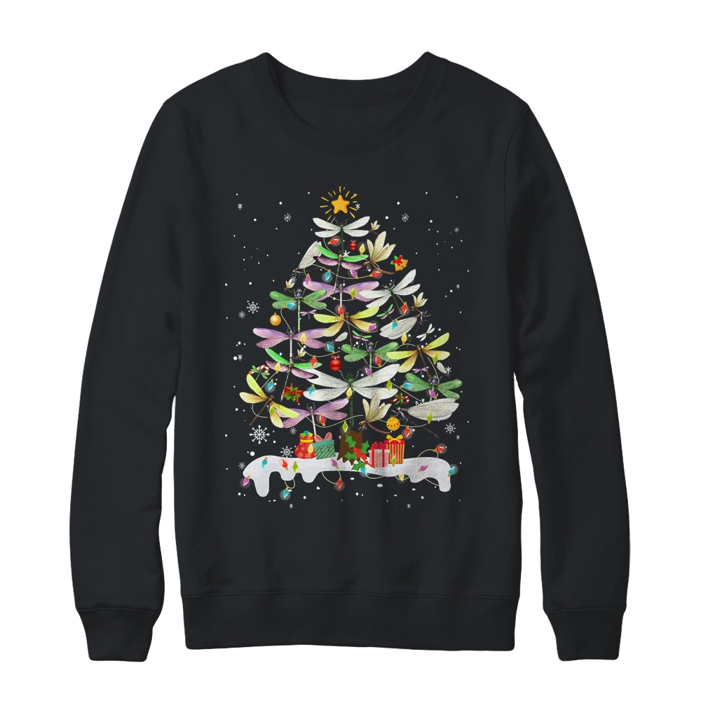 Dragonfly Bird Xmas Christmas Tree Lights Swarm Nymph T-Shirt & Sweatshirt | Teecentury.com