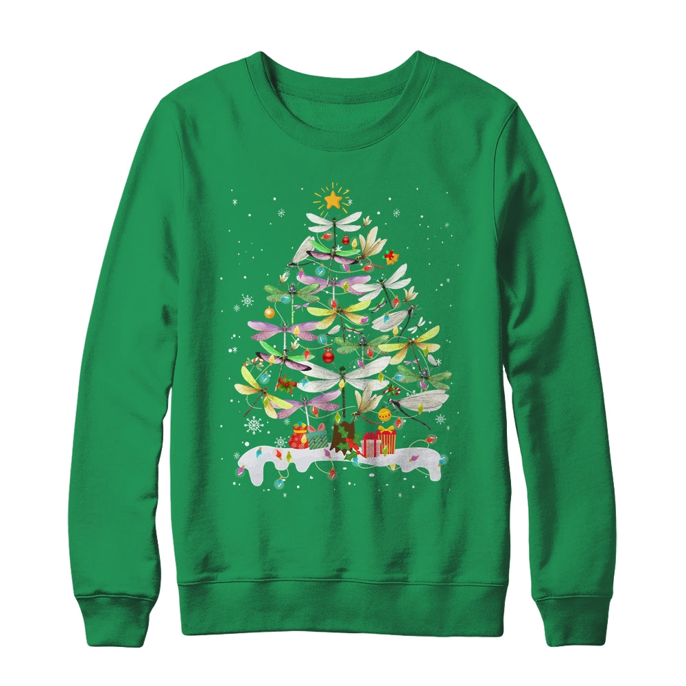 Dragonfly Bird Xmas Christmas Tree Lights Swarm Nymph T-Shirt & Sweatshirt | Teecentury.com