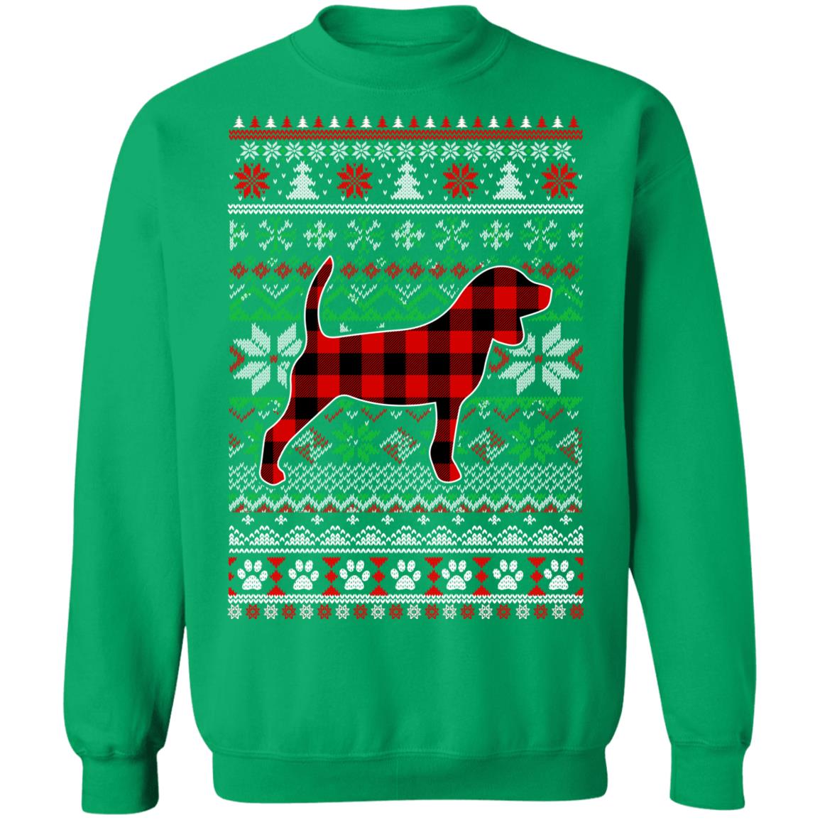 Beagle Red Plaid Ugly Christmas Sweater Gifts T-Shirt & Sweatshirt | Teecentury.com