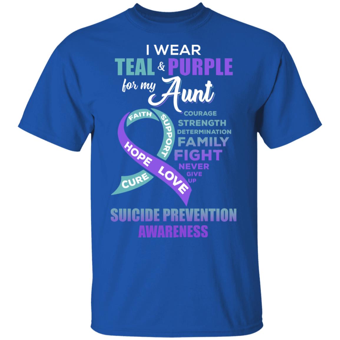 Suicide Prevention I Wear Teal And Purple For My Aunt T-Shirt & Hoodie | Teecentury.com