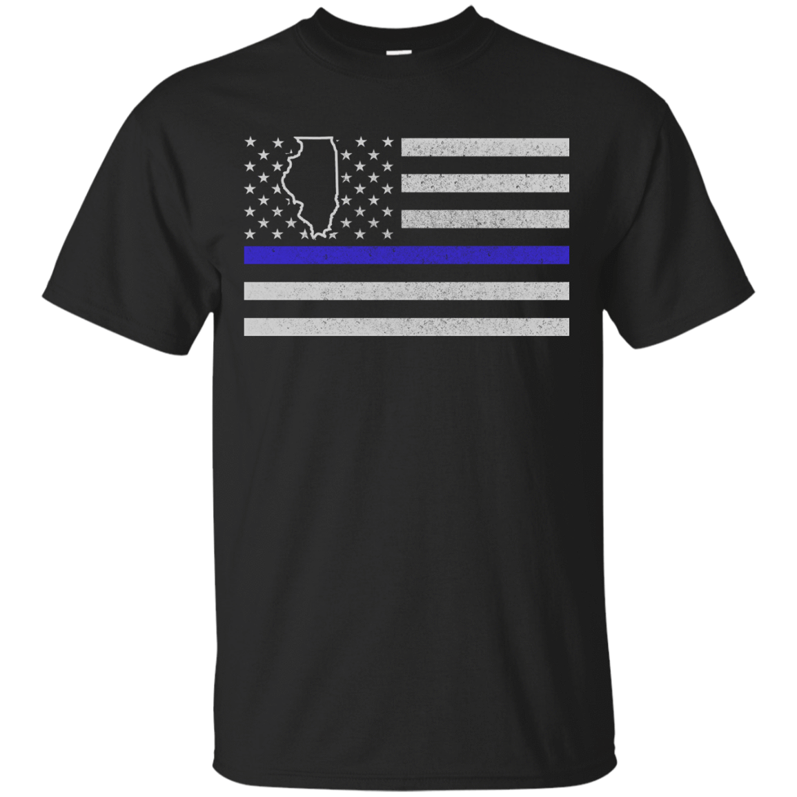 Illinois Thin Blue Line Police State T-Shirt & Hoodie | Teecentury.com