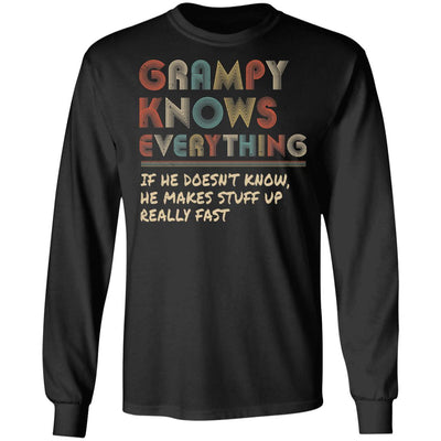 Grampy Know Everything Vintage Grampy Father's Day Gift T-Shirt & Hoodie | Teecentury.com