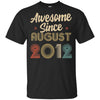 Awesome Since August 2012 Vintage 10th Birthday Gifts Youth Youth Shirt | Teecentury.com