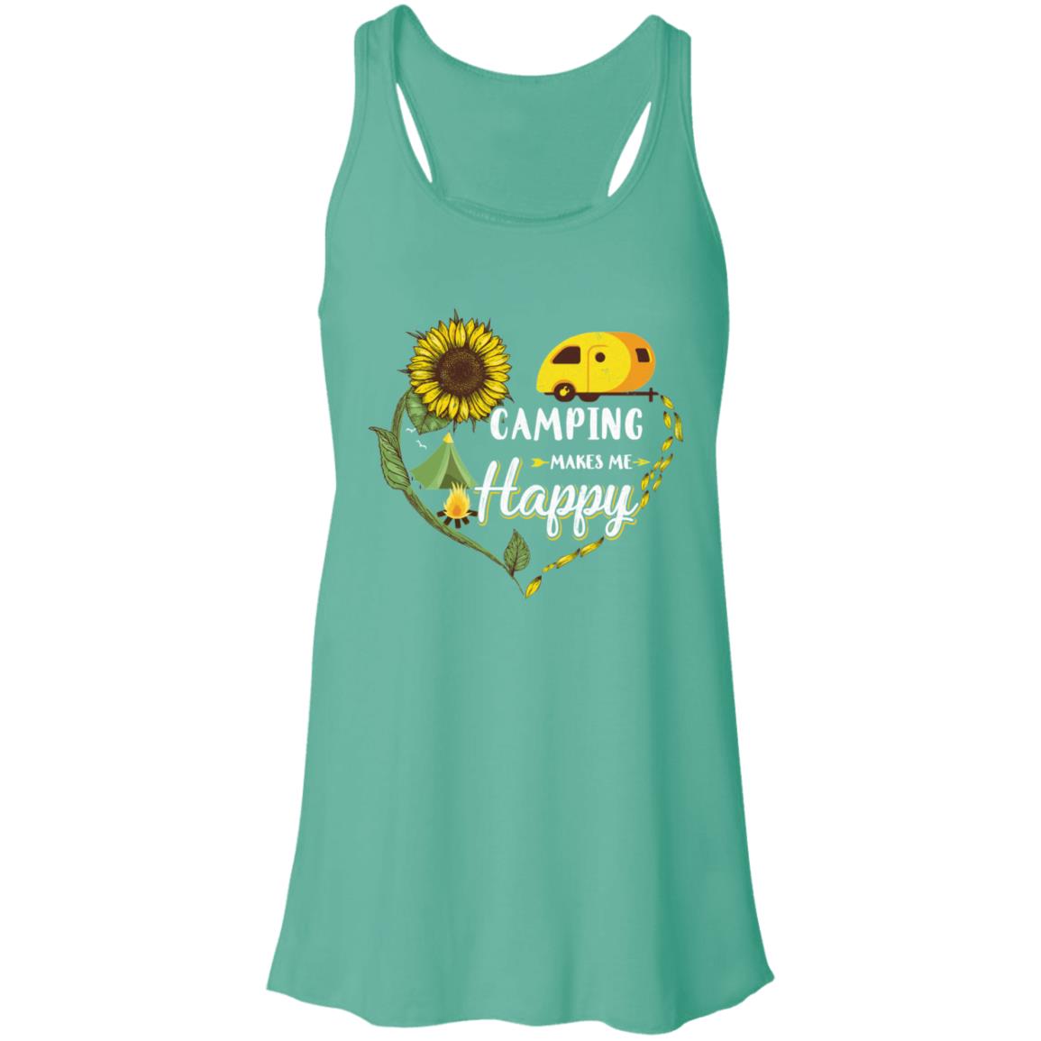 Camping Makes Me Happy Funny Sunflower Camping Lover T-Shirt & Hoodie | Teecentury.com