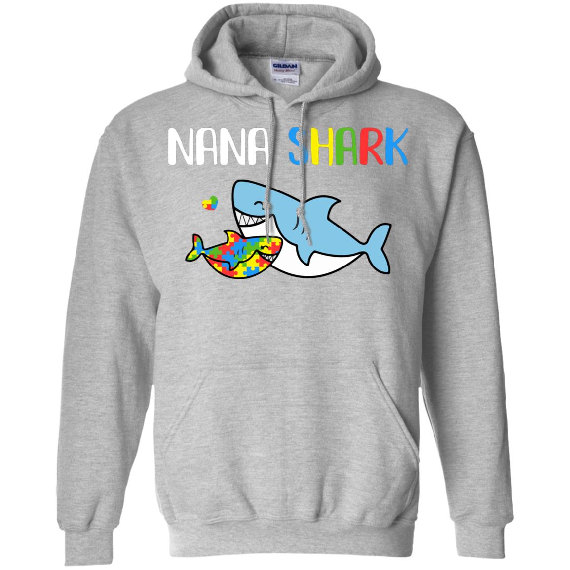 Nana Shark Support Autism Awareness For Grandchild T-Shirt & Hoodie | Teecentury.com