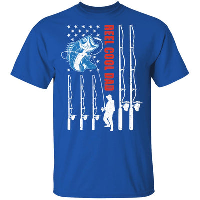 Reel Cool Dad American Flag Fish Fishing Fathers Day T-Shirt & Hoodie | Teecentury.com