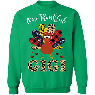 One Thankful Gigi Leopard Turkey Thanksgiving Gift T-Shirt & Sweatshirt | Teecentury.com