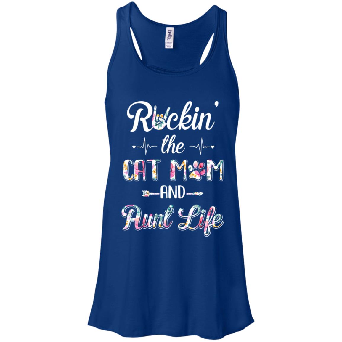 Rockin The Cat Mom Aunt Life Mothers Day Cat Lovers T-Shirt & Tank Top | Teecentury.com