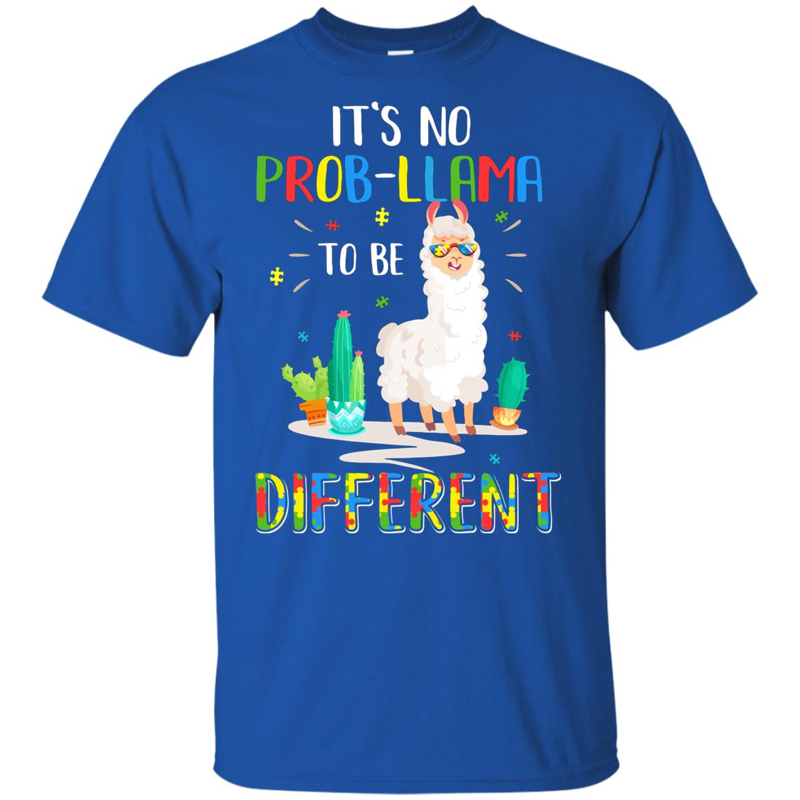 No Prob Llama To Be Different Llama Autism Awareness Gift Youth Youth Shirt | Teecentury.com