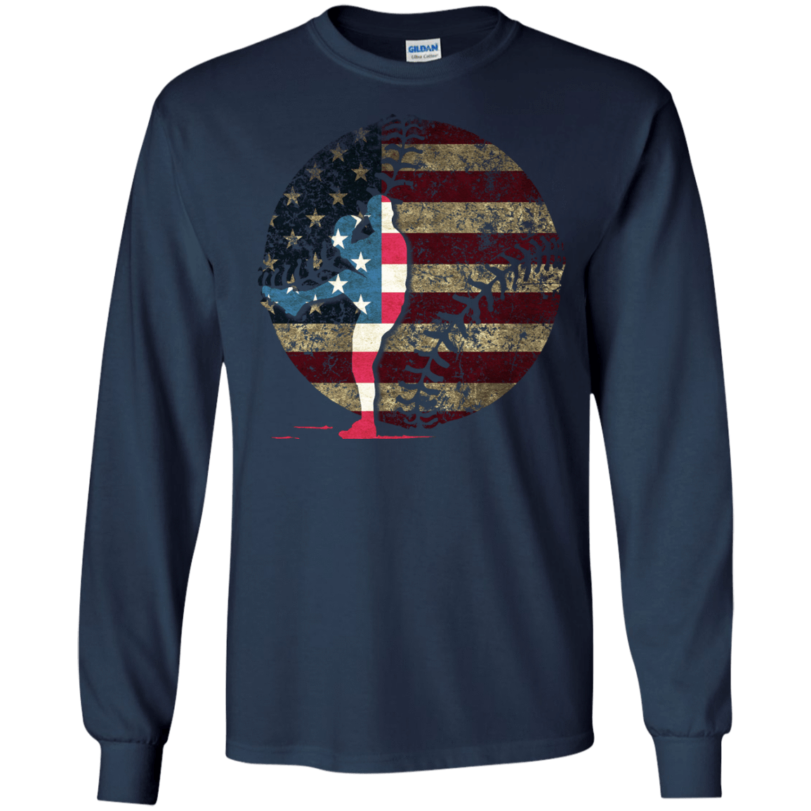 Pitcher Baseball America Flag T-Shirt & Hoodie | Teecentury.com