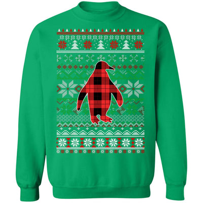 Penguin Red Plaid Ugly Christmas Sweater Funny Gifts T-Shirt & Sweatshirt | Teecentury.com