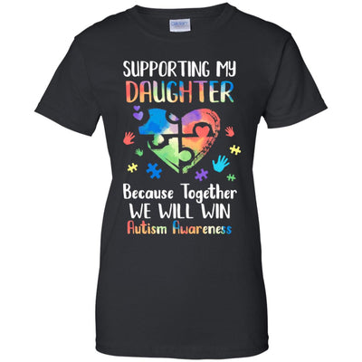 Supporting My Daughter Puzzle Autism Awareness Month T-Shirt & Hoodie | Teecentury.com