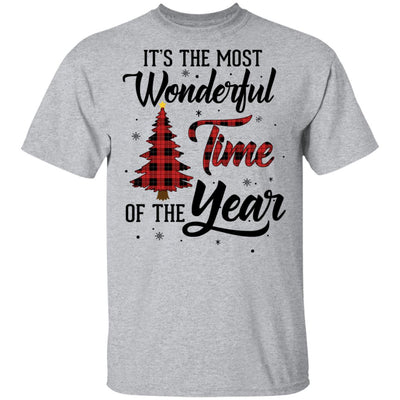 The Most Wonderful Time Of The Year Christmas Buffalo Plaid T-Shirt & Sweatshirt | Teecentury.com