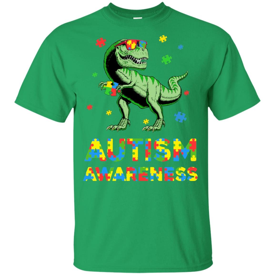 Dinosaur Puzzle Autism Awareness For Boys Girls Youth Youth Shirt | Teecentury.com