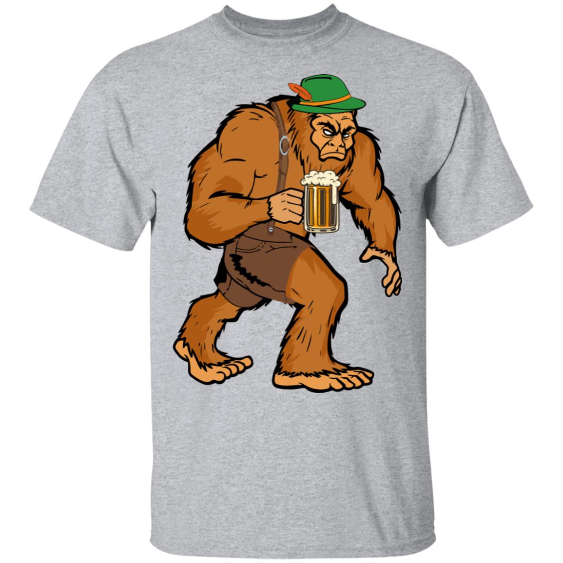 German Bigfoot Drinking Beer Funny Oktoberfest 2019 T-Shirt & Hoodie | Teecentury.com
