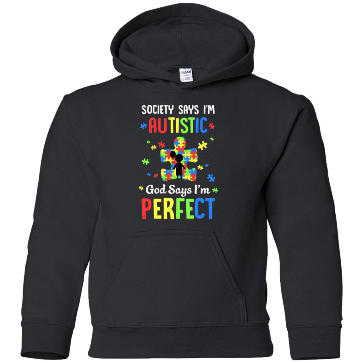 Society Says I Am Autistic God Says I Am Perfect Autism Youth Youth Shirt | Teecentury.com