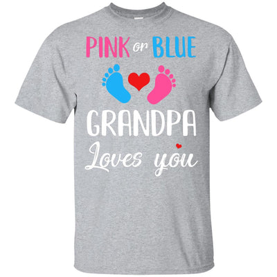 Pink Or Blue Grandpa Loves You Funny Gender Reveal Party Gift T-Shirt & Hoodie | Teecentury.com
