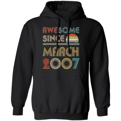 Awesome Since March 2007 Vintage 15th Birthday Gifts T-Shirt & Hoodie | Teecentury.com