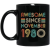 Awesome Since November 1980 Vintage 42th Birthday Gifts Mug Coffee Mug | Teecentury.com