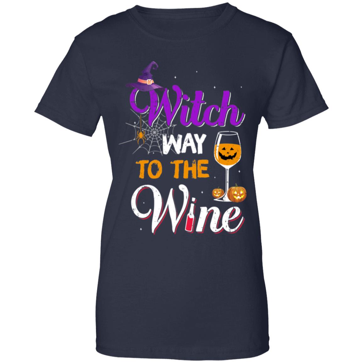 Witch Way To The Wine Funny Wine Halloween Gifts T-Shirt & Tank Top | Teecentury.com