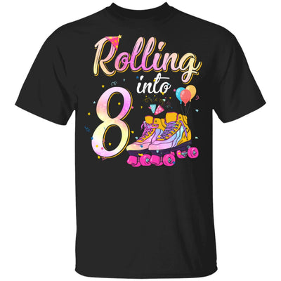 8 Years Old Birthday Girls Roller Skates 80's 8th Birthday Youth Youth Shirt | Teecentury.com