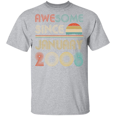 Awesome Since January 2008 Vintage 14th Birthday Gifts Youth Youth Shirt | Teecentury.com